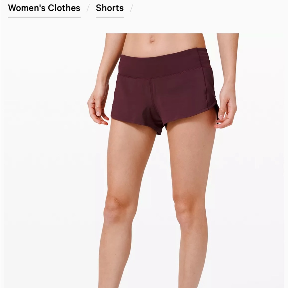 Lululemon Speed Up Short 2.5” in Berry